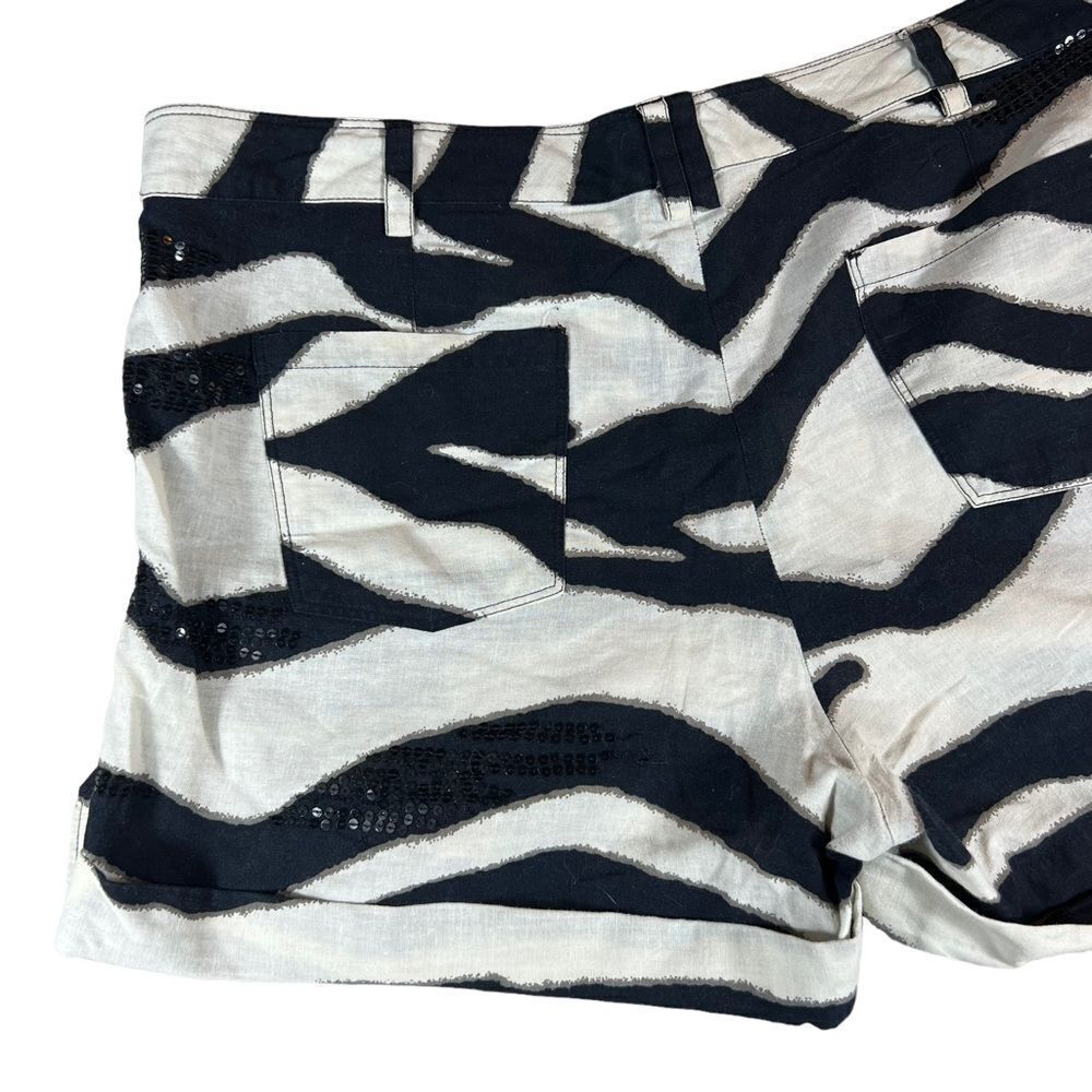 Calvin Klein Zebra Print Linen Sequin Embellished… - image 8
